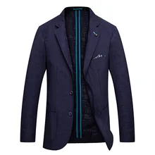 Мужской Блейзер, приталенный костюм, пиджак, Осенние свадебные костюмы, пиджак, синий полосатый костюм, вечерние, пиджак, мужской элегантный повседневный вечерний пиджак