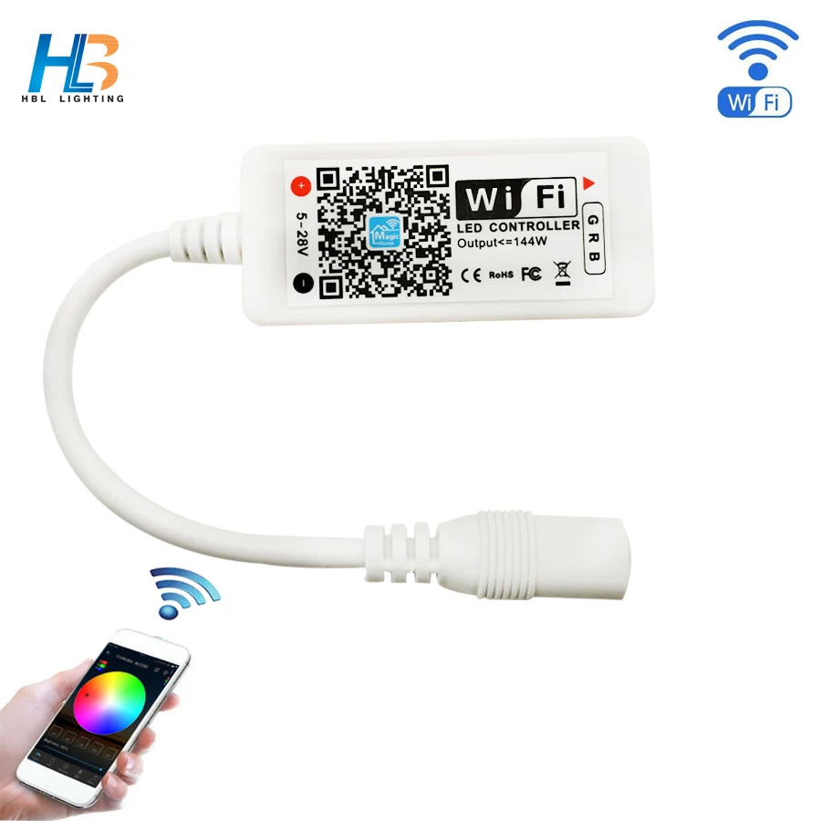 HBL DC 12 V rgb-контроллер с Wi-Fi для 5050 светодиодной ленты Светодиодная лента приложение для смартфона управление для Светодиодный Светодиодная лента 2835 полосы