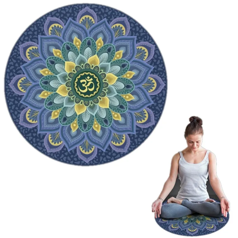 New 60*60cm Little Round Yoga Mat Suede Natural Rubber Non Slip Printed