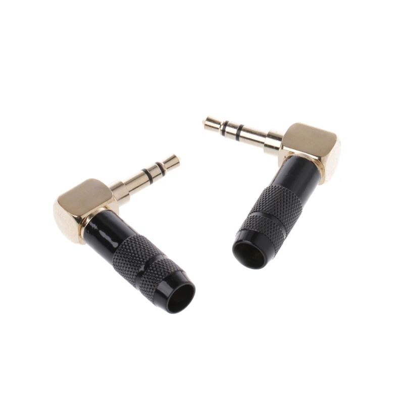 

2 Pcs 90 Degree Jack 3.5mm Headphone Plug Right Angle 3 Pole Stereo Audio Adapter R27 Drop Ship