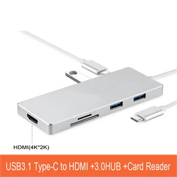 

USB Type-C HDMI usbc hub SD TF(Micro SD) Card Reader USB-C 4k*2k HDMI Converter for Air Pro Chromebook Type-C Laptop