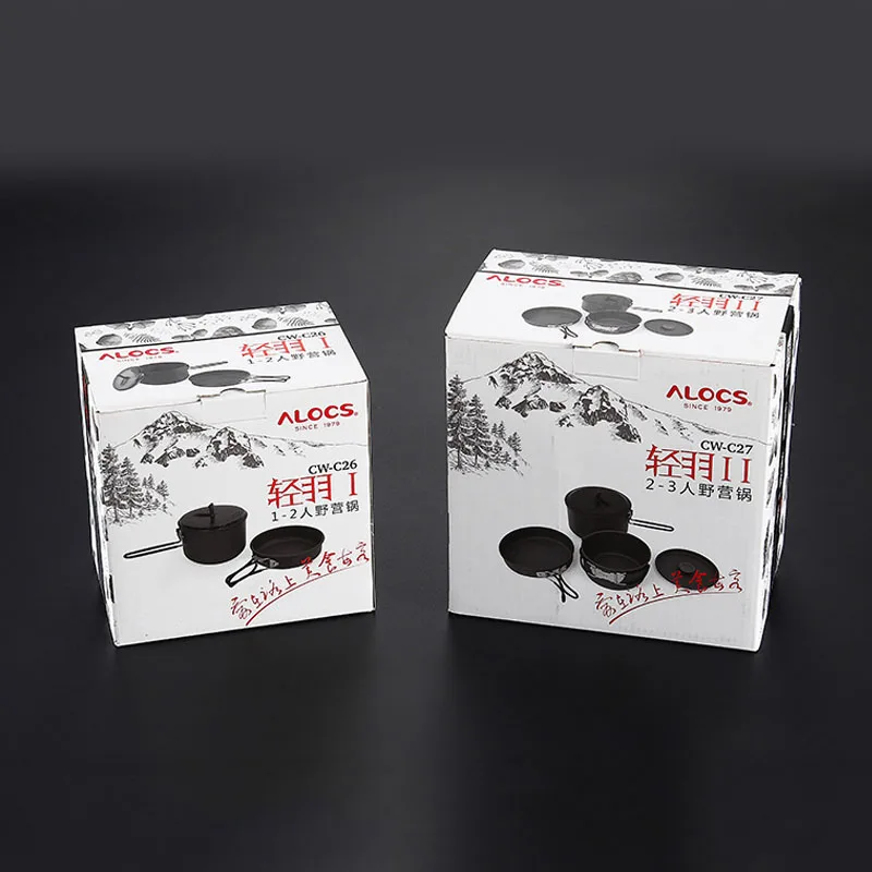 CW-C27 2-3 personas al aire libre Camping cocinero set olla y sartén con bolsa portátil protección del medio ambiente