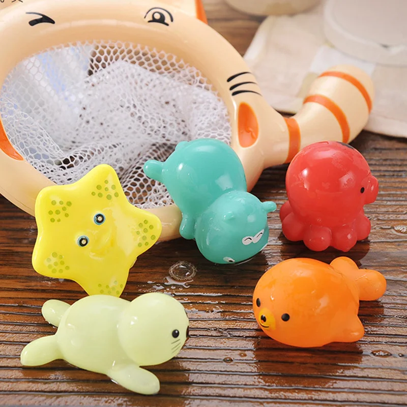 6 шт. детская игрушка для ванны плавающий водный классический Купание Развивающие игрушки для малышей пластиковая Рыба животное забавная игра для ванной комнаты