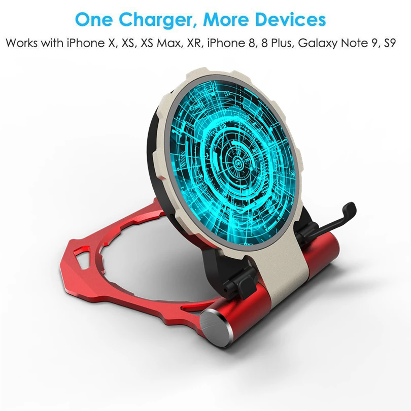 

Portable Qi Wireless Charger Power Charging Pad Cradle For Iphone XS/XS Max/XR Fast Charging Stand Pad for Samsung Galaxy A20