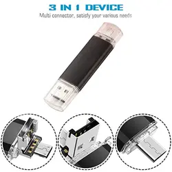 32 Гб Тип usb-C OTG флэш-накопитель 3In1 (Тип-C/MicroUSB/USB3.0) Thumb u-диск карта памяти OTG расширения для ПК планшетный компьютер-черный