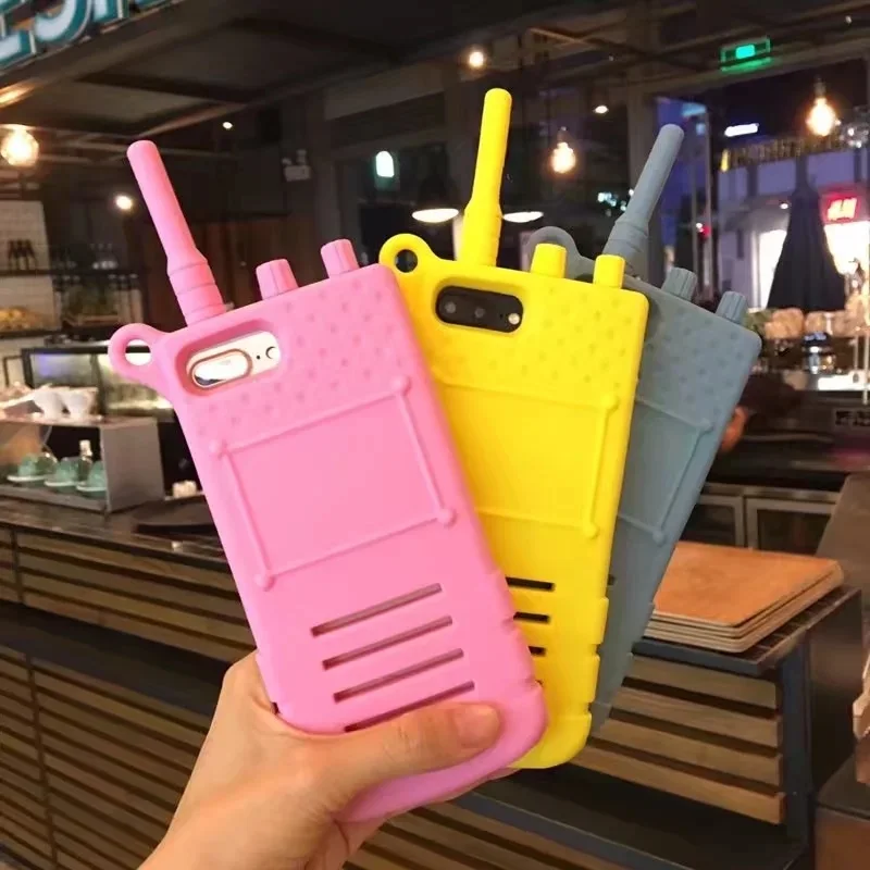 Boucho 3D Walkie-talkie Мягкие силиконовые чехлы для телефонов iphone 6 6s Plus plus Capa Apple 7 чехол