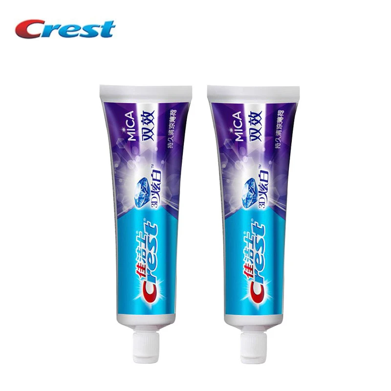 

Tooth paste Crest 3D MICA Double-Effect Teeth paste Whitening Toothpaste Solid Teeth Glossy Cool Mint Flavor 120gx2pcs