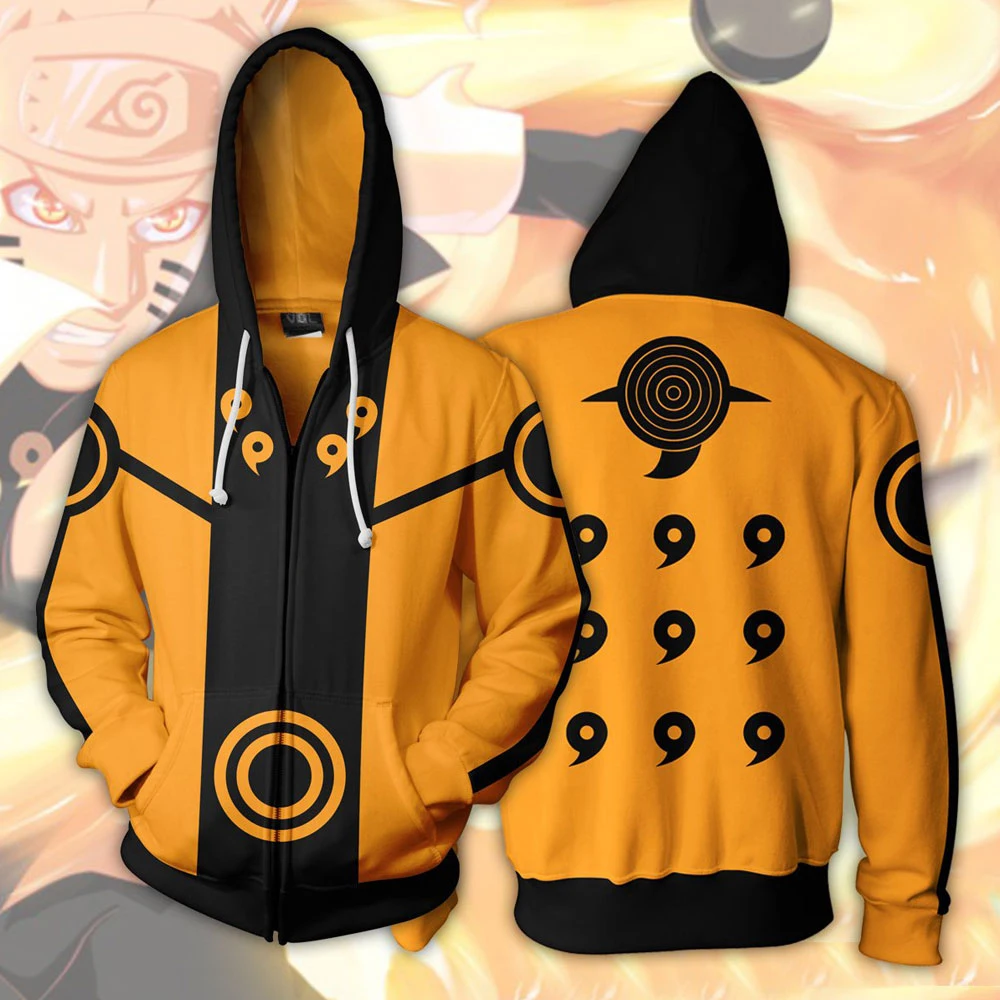 

Japan Anime Naruto Costumes Akatsuki Sweatshirts Cosplay Anime game 3D printing jacket long-sleeved zipper sweater
