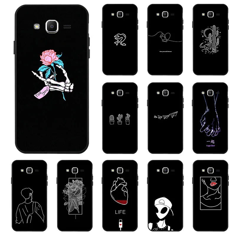 

Cartoon Pattern Case Black Silicone Case For Samsung Galaxy J2 Prime Cases SM-G532F G532 5.0 TPU Soft Protective Cases