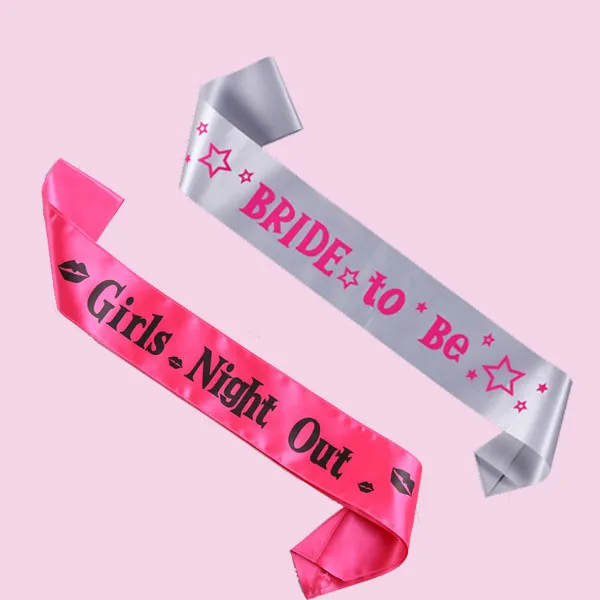 Wedding Party Supplies Girls Night Out Sash Pink White Bride To Be