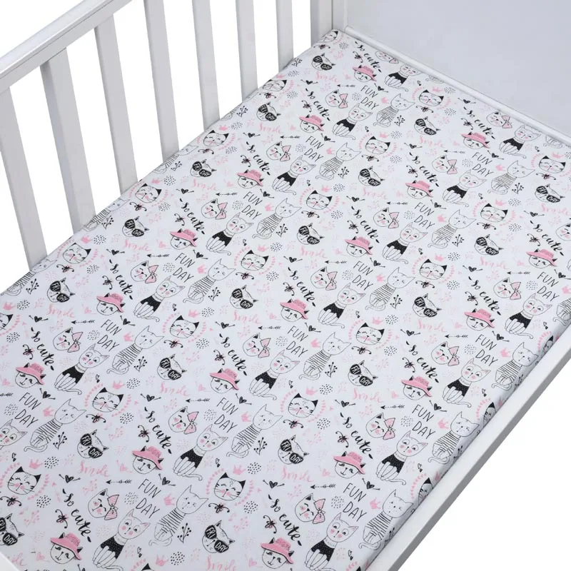 Детская кроватка простыня мягкая кровать для новорожденных защитный чехол для матраса Bebe покрывало для кроватки 70x130 см - Цвет: cat