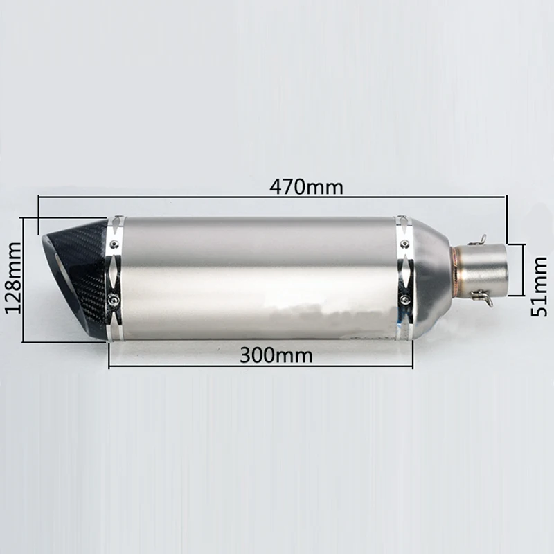 Универсальный 51 мм Глушитель для мотоцикла из углеродного волокна выхлопная труба для скутера ATV Escape глушитель с наклейкой для большинства мотокроссов