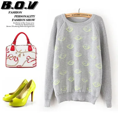2013 autumn fashion vintage jacquard o-neck loose sweater pullover | Женская одежда