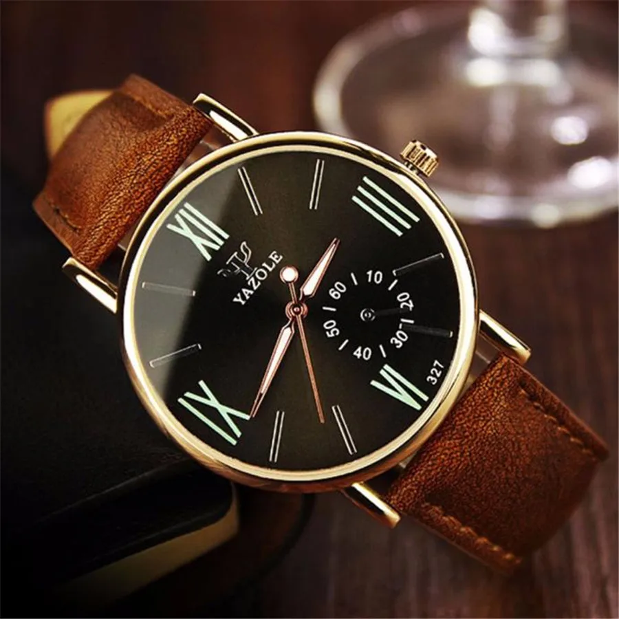 

Fashion Quartz Watches Men Luxury Brand Luminous Leather Strap Men's Wrist Watch Relogio Masculino Male Clocks Hour Man 40Q