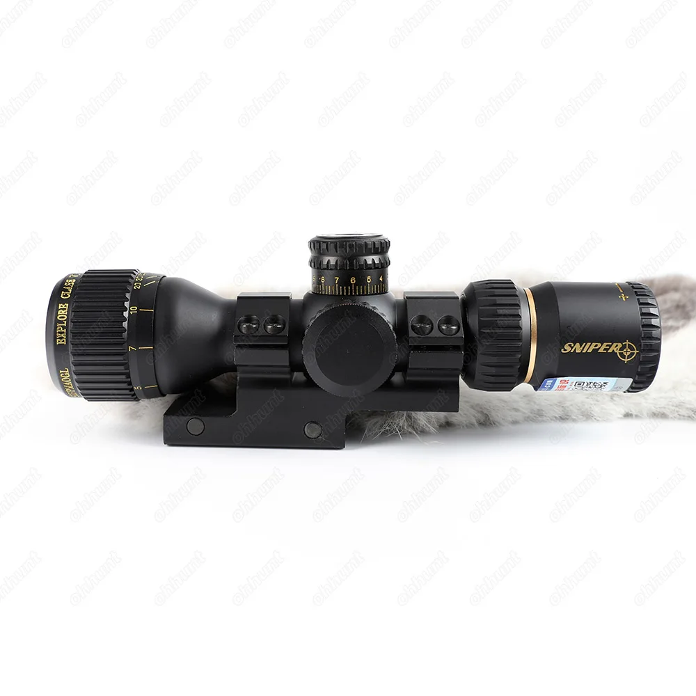 SNIPER VT 3-12X32 Hunting Compact Riflescope Tactical Rifle Scope Optical Glass Etched Reticle Red Green Illuminated with Rings (4)