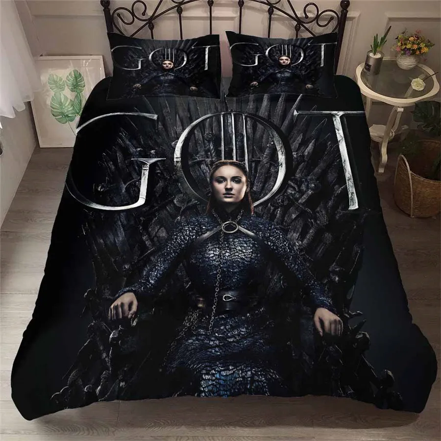 

A Bedding Set 3D Printed Duvet Cover Bed Set Game of Thrones Home Textiles for Adults Bedclothes with Pillowcase #GOT06