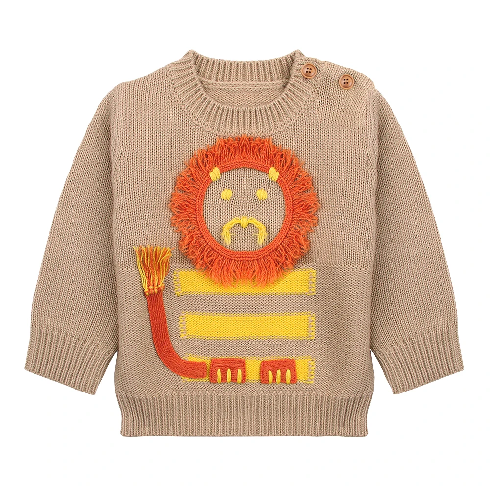 2018 autumn winter baby boys/girls sweaters cartoon Lion cotton pullover Newborn Knitted Sweater Toddler Infant sweater clothes
