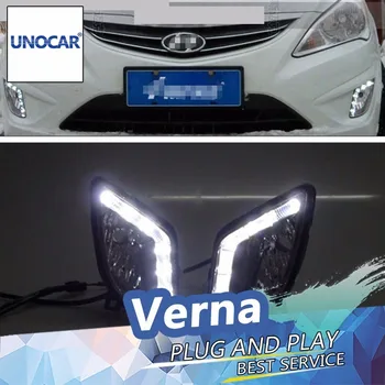 

Aiwins 2 Pcs Lampever LED Daytime Running Light for Hyundai Verna DRL 2010-2013 LED DRL Fog Light Frame Front Lamp Auto Parts