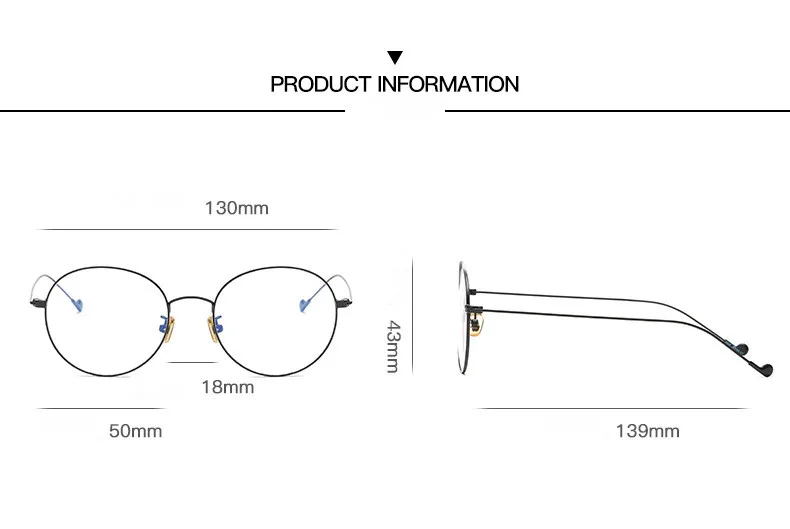 Студенческие очки, женские очки по рецепту, ультралегкие,, Ретро стиль, круглые, близорукость, оптические, Дания, корейские очки, оправа, мужские, металлические