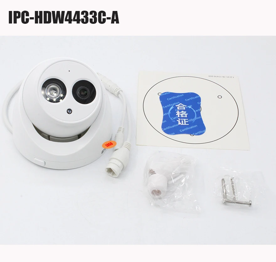 Оригинальная 4MP POE ip-камера IPC-HDW4433C-A H.265 IP67 Встроенный микрофон Замена IPC-HDW4431C-A купольная сетевая камера IPC-HDW4631C-A логотип