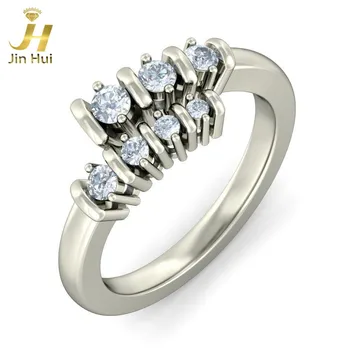 

Jinhui Women The Tranquil Journey Ring Solid 18K White 750 Gold 0.259CT Natural Diamond Jewelry Free Engraving