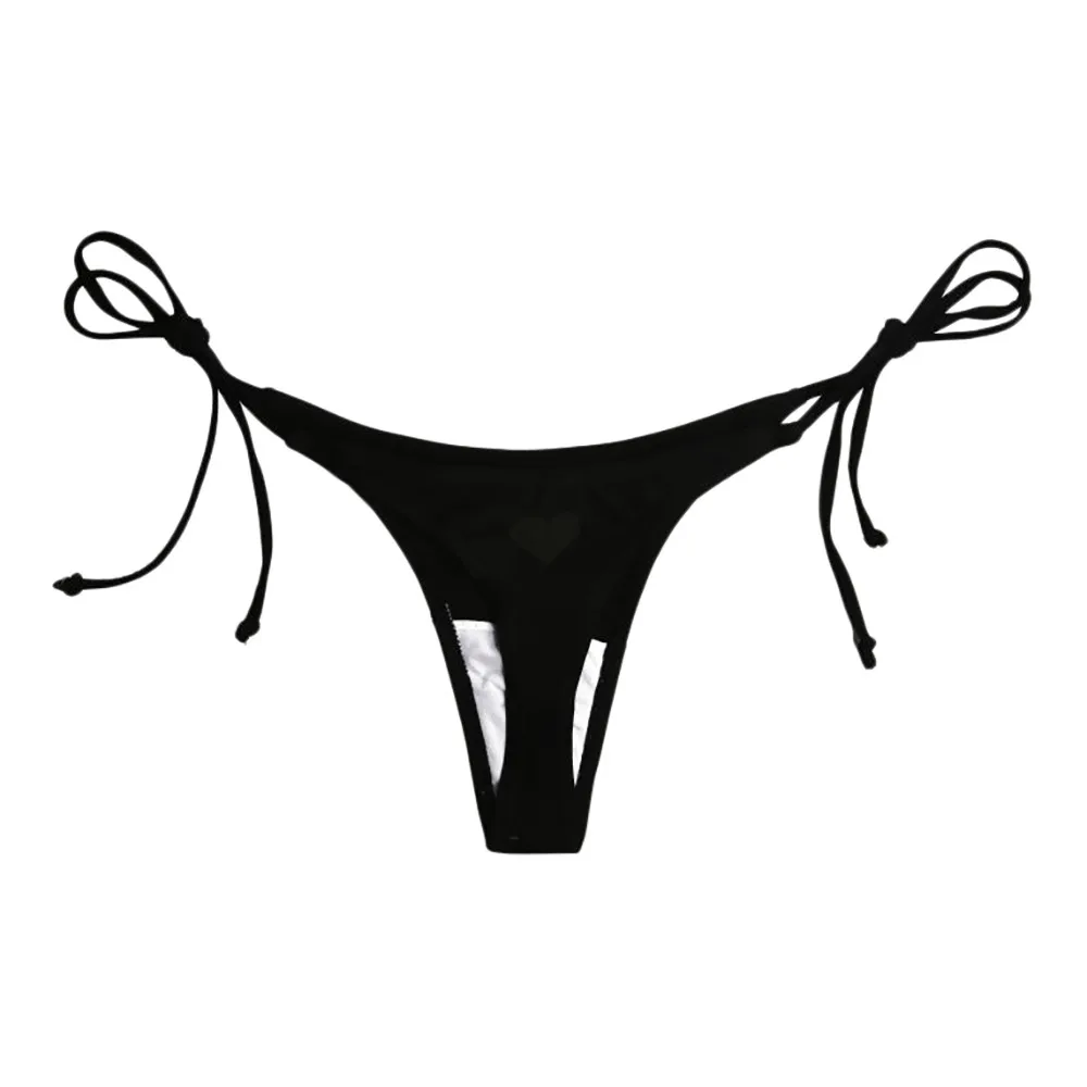 Женский купальник, Бразильское бикини с полой подошвой, с завязками по бокам, купальный Купальник, 4 цвета, танкини, сексуальный женский купальник,#070 - Цвет: Black