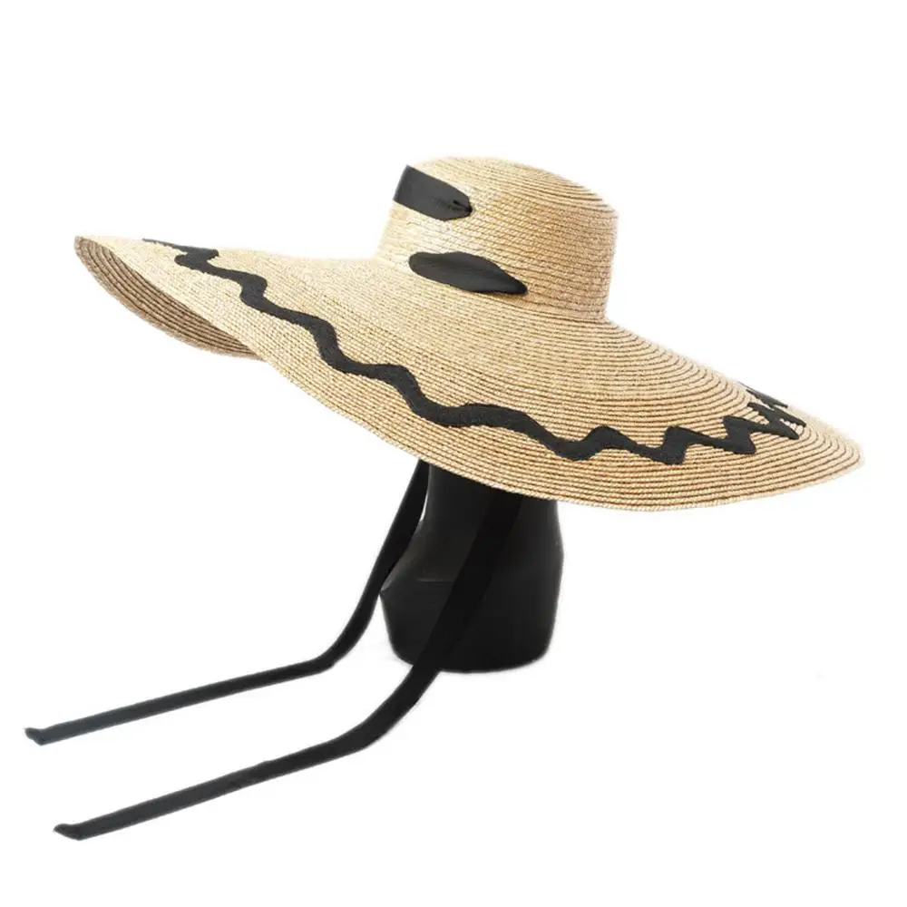 Большая женская и мужская летняя шляпа, складная пляжная соломенная шляпа с защитой от солнца, с широкими полями, крышка, Sombrero Mujer Verano, c