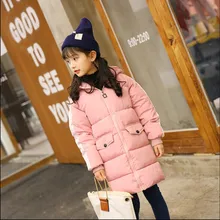 Girls Winter Coats 2017 Thick Cotton boys jacket Children Outerwear Long Jacket Kids Pink Girls Coat Teenager Children Clothing