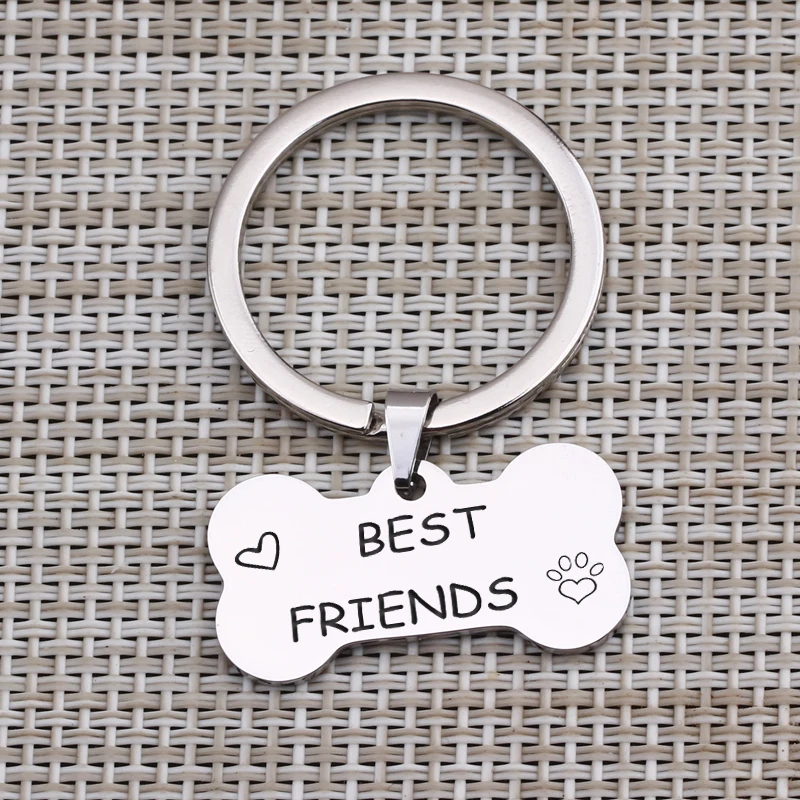 Брелок для ключей Best Friends подарок 1 шт. брелок в форме костяной формы собак и