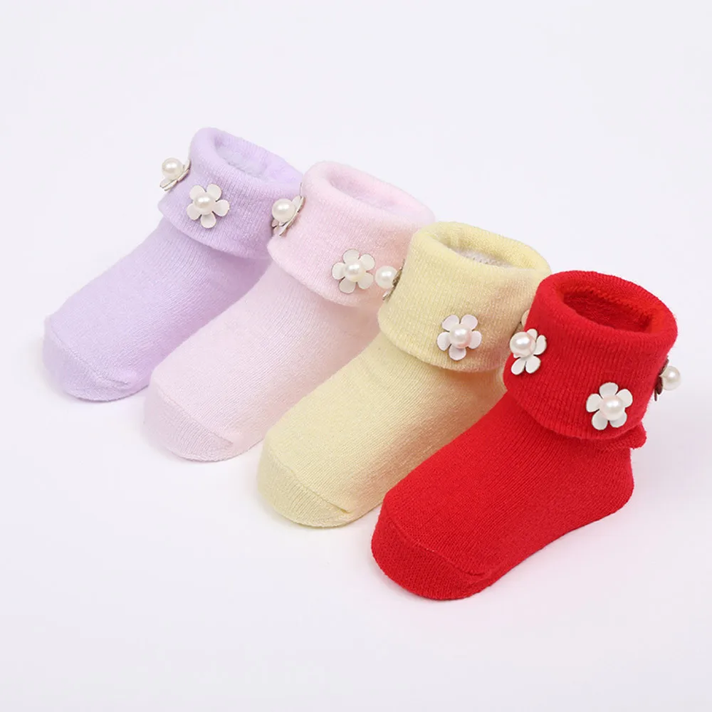 

Anti-slip Baby Girls Flower Socks Newborn Toddler Infant Baby Shoes Socks 0-12M