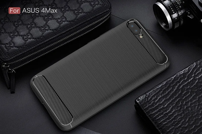 carbon fiber brushed silicone case asus zenfone 4 max (10)