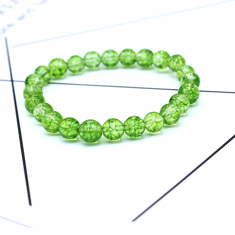 

6 8 10 12MM Green Natural Stone crystal Female Women's Fashion Jewelry Round Crystal Bead Bracelet For Men Gift