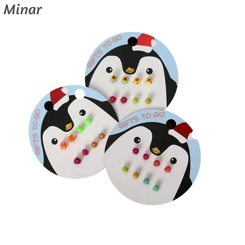 

6-9mm Summer Style Pave Thorns Micro Disco Ball Epoxy Earrings Set Fashion Jewelry Round Ball Stud Earrings For Teen Girls Women