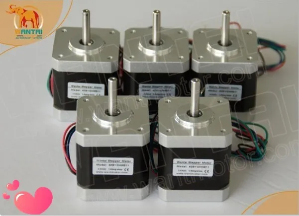 

cnc router 5 pcs 54 oz-in 48mm 0.4 A 6 Lead  Wires Nema 17 Stepper Motor 42BYGH801 for 3D printer CE&ISO Certified