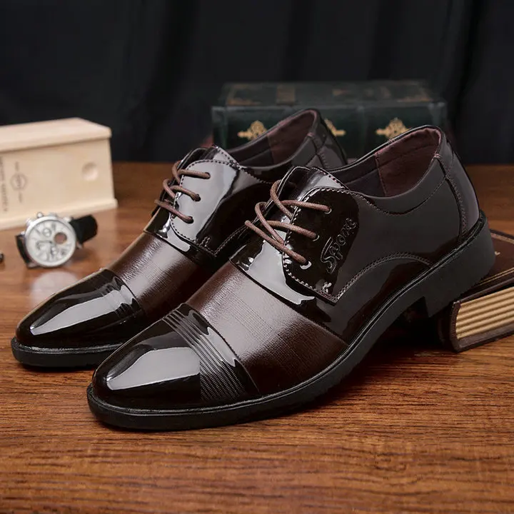 Дропшиппинг 2019 Мужские модельные деловые модные кожаные туфли Весна/осень мужские офисные туфли с круглым носком свадебные броги A105