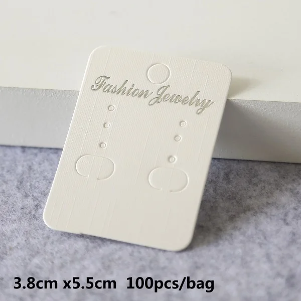 100 шт Высокое качество бумаги ПВХ карты белый/крафт/матовый карты для серьги ожерелье браслет лента для волос ювелирные изделия дисплей упаковка - Цвет: 06 White
