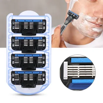 

Men's Manual 5-layer Shaving 1 Handle 4 Blade Set gift for men