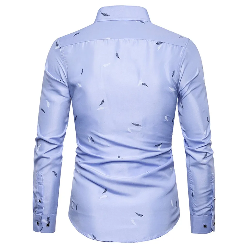 JAYCOSIN рубашка мужская camisa masculina Летние повседневные рубашки модные принтованные с длинным рукавом тонкие деловые платья рубашки Топы рубашка