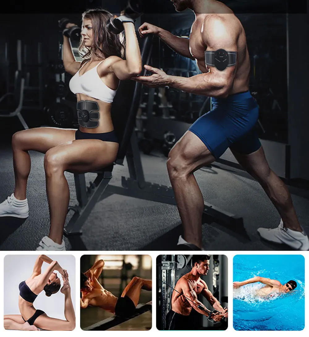 Мышечный Массажер для тренировки формы тела фитнес-набор ABS шесть подушек брюшной Электрический массажер для мышечного стимулятора стикер abdominizer