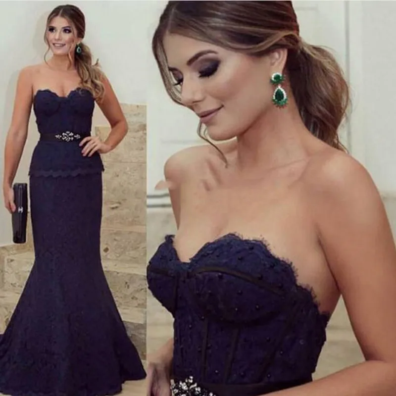 Vintage-2017-Dark-Navy-Blue-Evening-Gown-Lace-Mermaid-Long-prom-Gowns-With-Crystal-Rhinstone-Sash