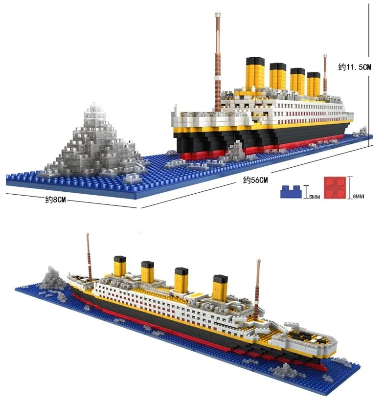 

1860pcs compatible Legoinglys RS Titanic Cruise Ship Model Boat DIY Building Blocks Brick Kit Children Kids toys Christmas Gifts