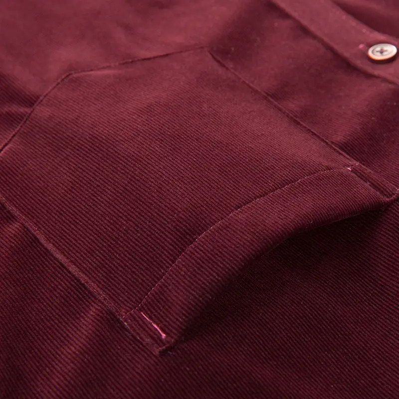 Мужская Вельветовая рубашка camisa однотонная Мягкая Повседневная с длинным