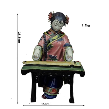 

Sale Statue Ceramic Female Figurines Guzheng Chinese Antique Imitation Collectible Porcelain Sculpture Christmas Decoration