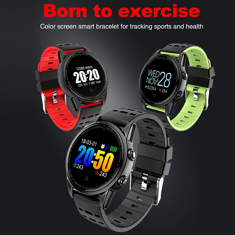 Waterproof Bluetooth Fitness Sport Smart Watch Color Screen Bracelet Watch Exercise Heart Rate Blood Pressure Monitor 6 Color