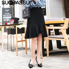 *#Best Price SUCH AS SU New Summer Knit Mermaid Skirts Womens 2019 Black Knee-Length High Waist Irregular Skirt S-3XL Female Ruffles Skirt *#Best Price SUCH AS SU New Summer Knit Mermaid Skirts Womens 2019 Black Knee-Length High Waist Irregular Skirt S-3XL Female Ruffles Skirt