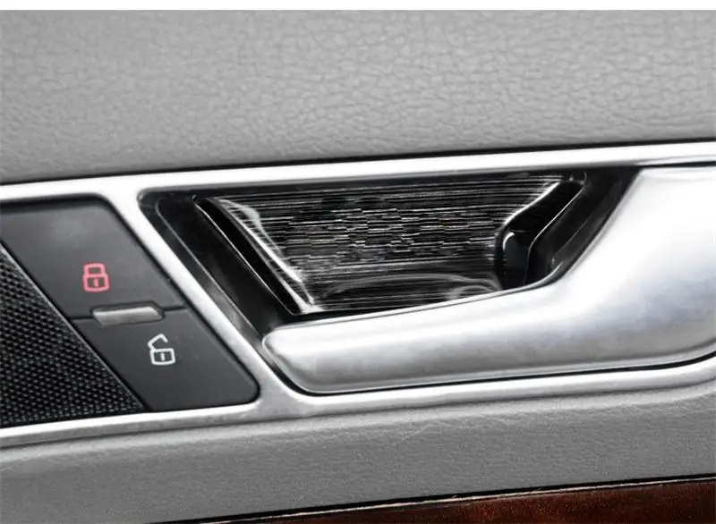 Автомобильный Стайлинг, внутренняя дверная ручка, рамка, накладка на дверную чашу, наклейки из нержавеющей стали, украшение для Audi A6 C6, автомобильные аксессуары
