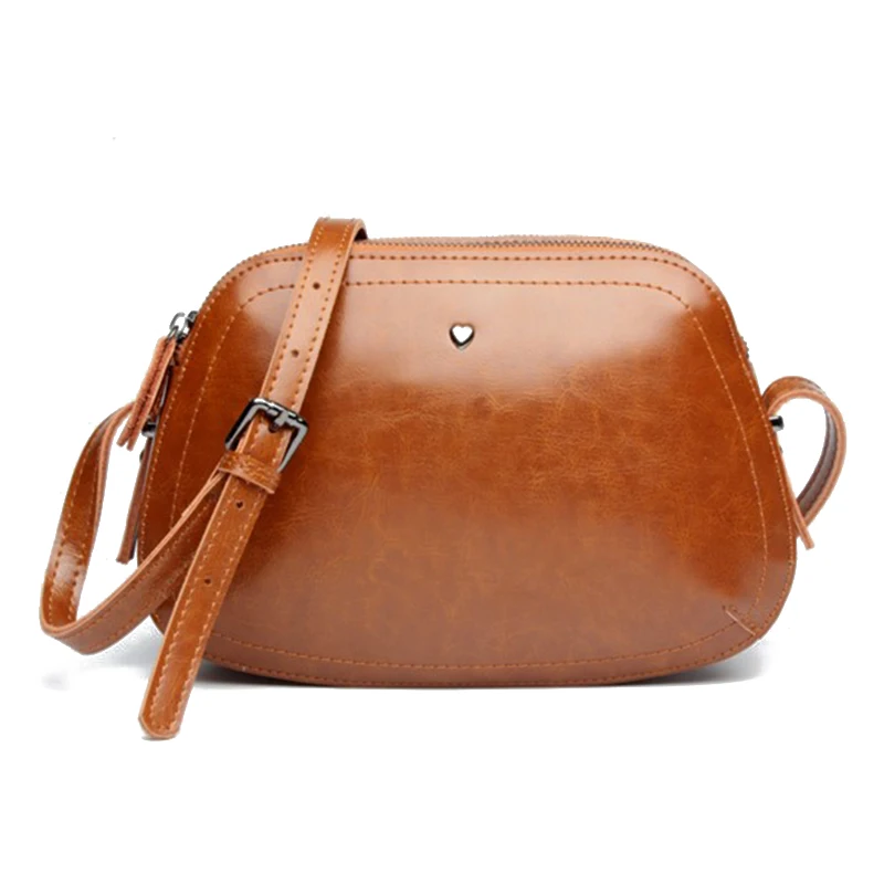 

Boshikang Women Messenger Bags Oil Wax Genuine Leather Small Party Package Female Double Chain Cowskin Lady Crossbody Bag