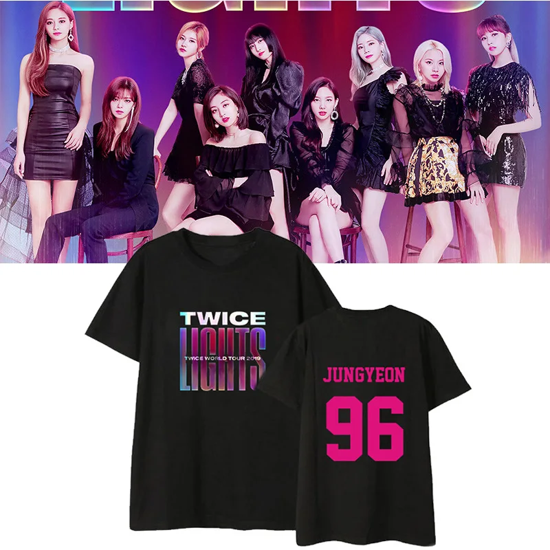 

TWICE T-shirt WORLD TOUR 2019 Concert With The Same Paragraph Short-sleeved Loose Men And Women Summer Dropshipping