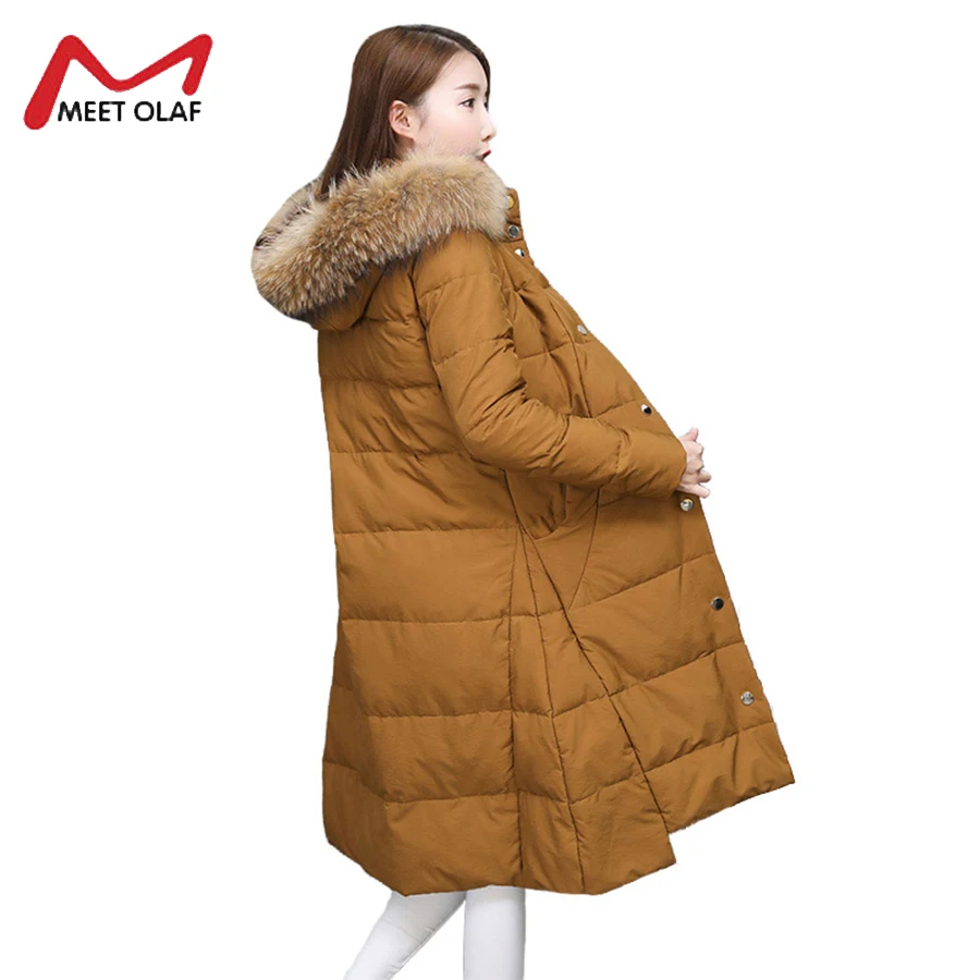 Rembourré Chaud Outwear Gray long Femmes Zipper Lumière brown X dark Dernière Et Femelle De D'hiver Dow Yl1795 Vestes Black 2017 Manteaux Ouatée À Parkas Fourrure Capuchon yfv7Ygb6