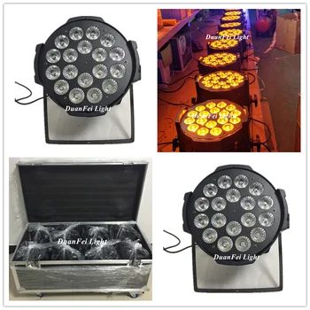 

(Flightcase) 8pcs staging lighting effects weddings led 64 par dmx par led rgbwa 5in1 18x12w